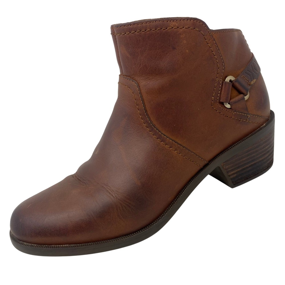 Teva Women Ankle Boots 10 Brown Leather Ellery Western Booties Casual Comfort